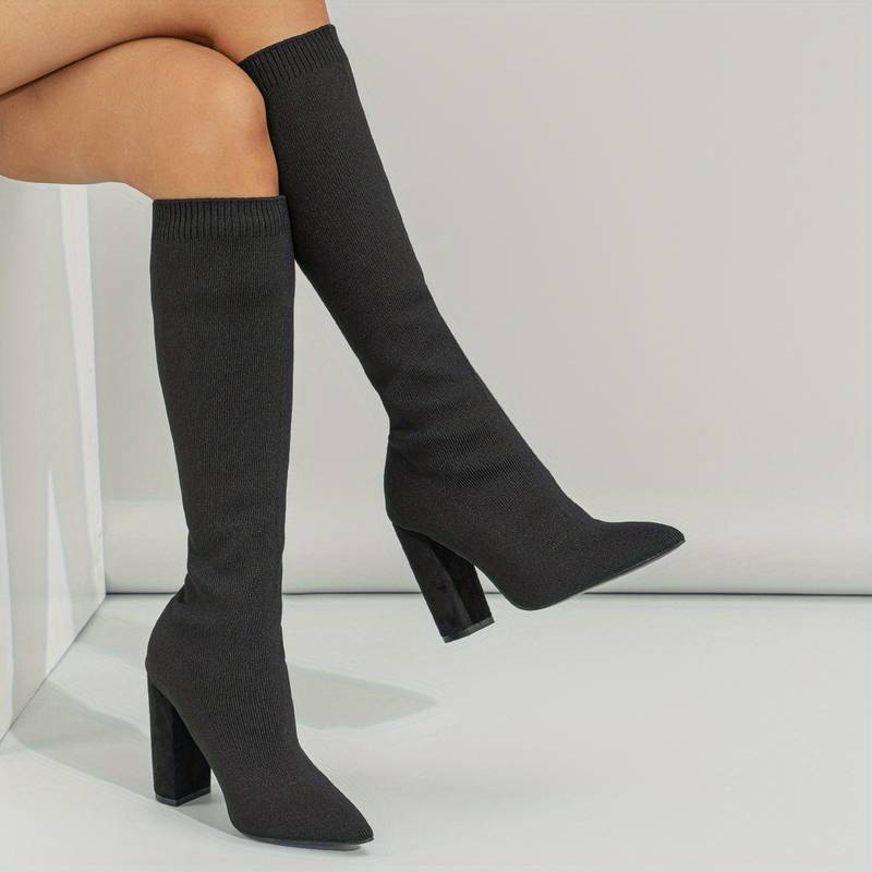 Women’s Knee High Stretch Knit Sock Boots