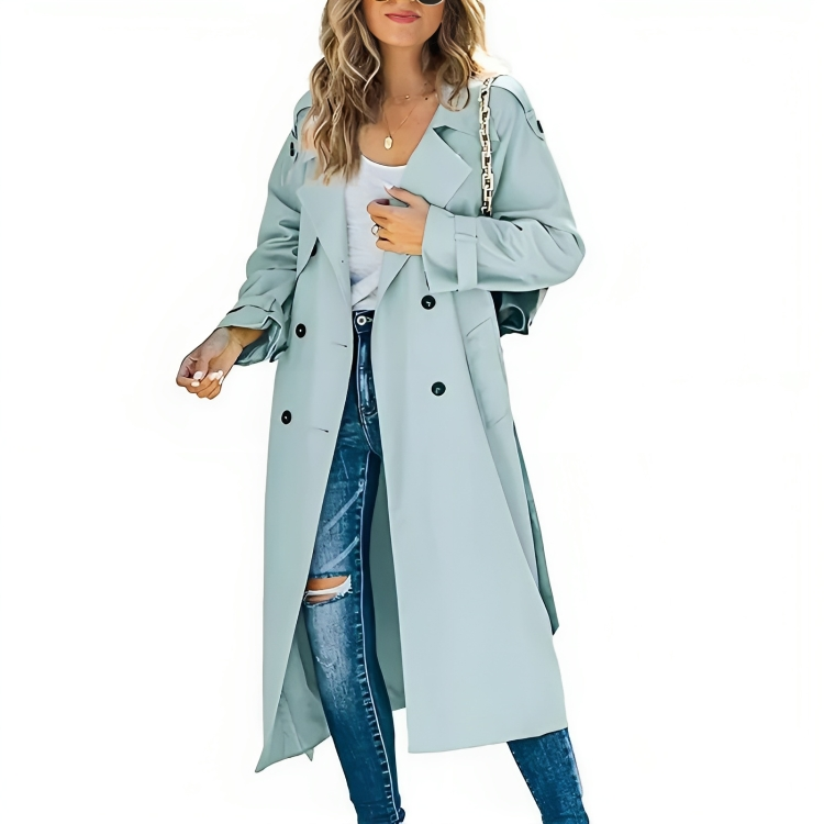 Women’s Double-Breasted Belted Trench Coat