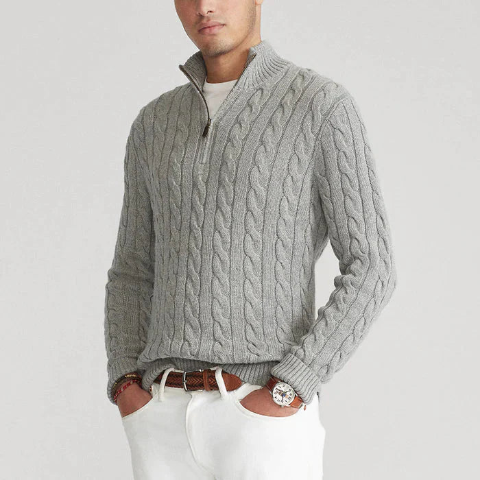 Men’s Cable Knit Half-Zip Jumper