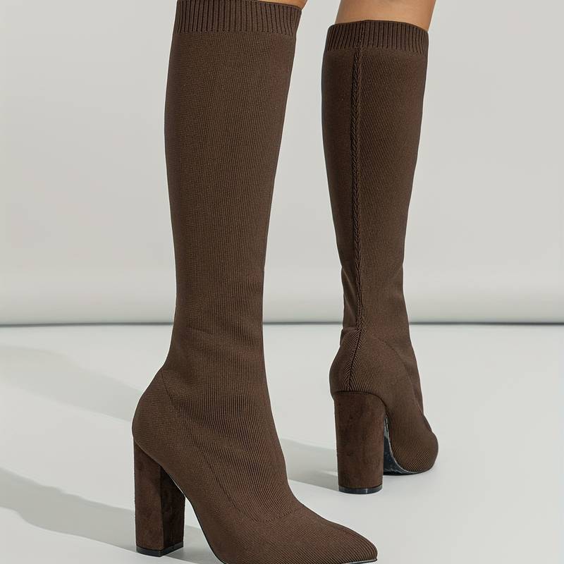 Women’s Knee High Stretch Knit Sock Boots