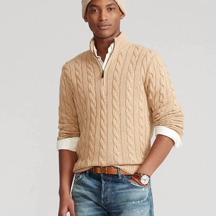 Men’s Cable Knit Half-Zip Jumper
