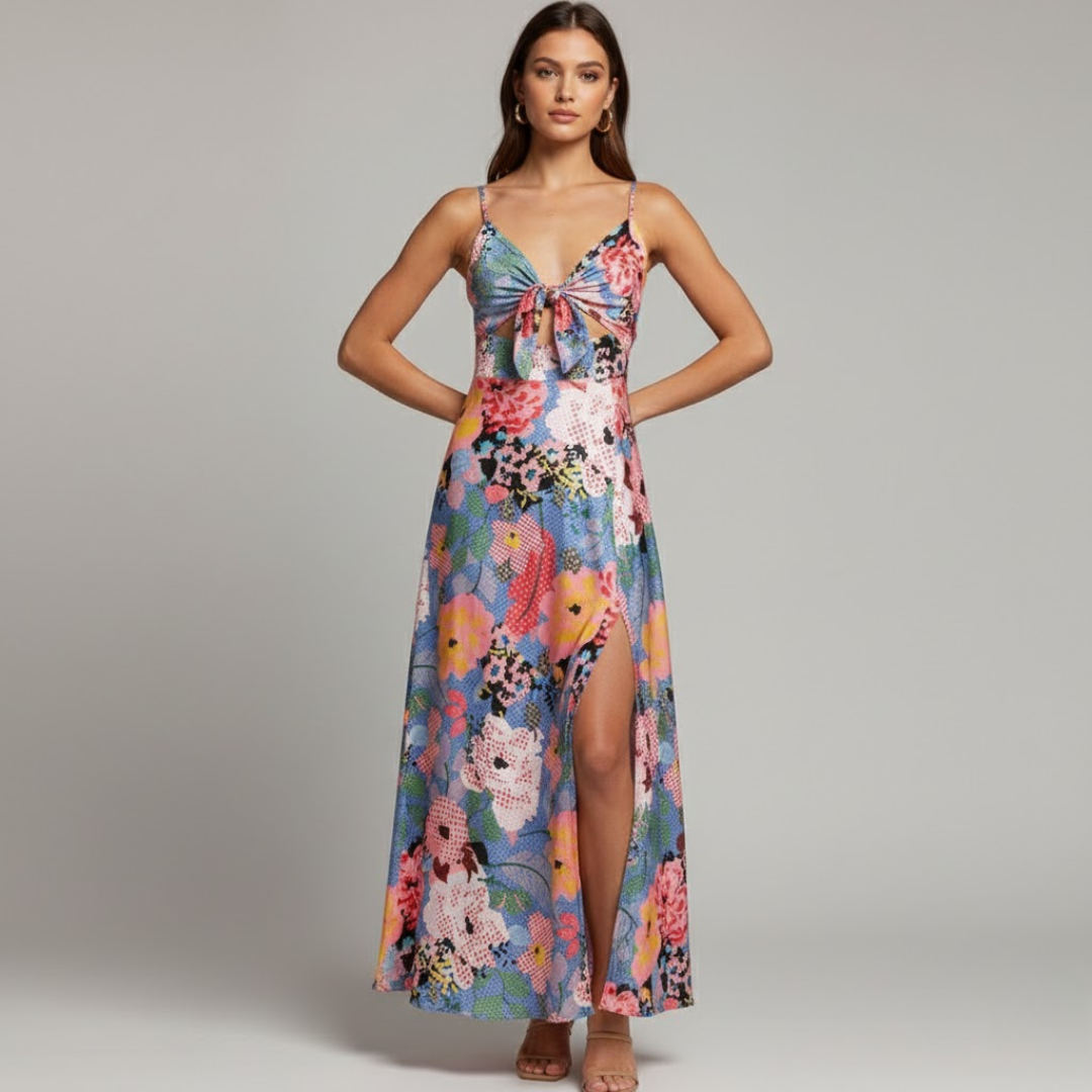 Rose | Elegant Floral Maxi Wedding Guest Dress