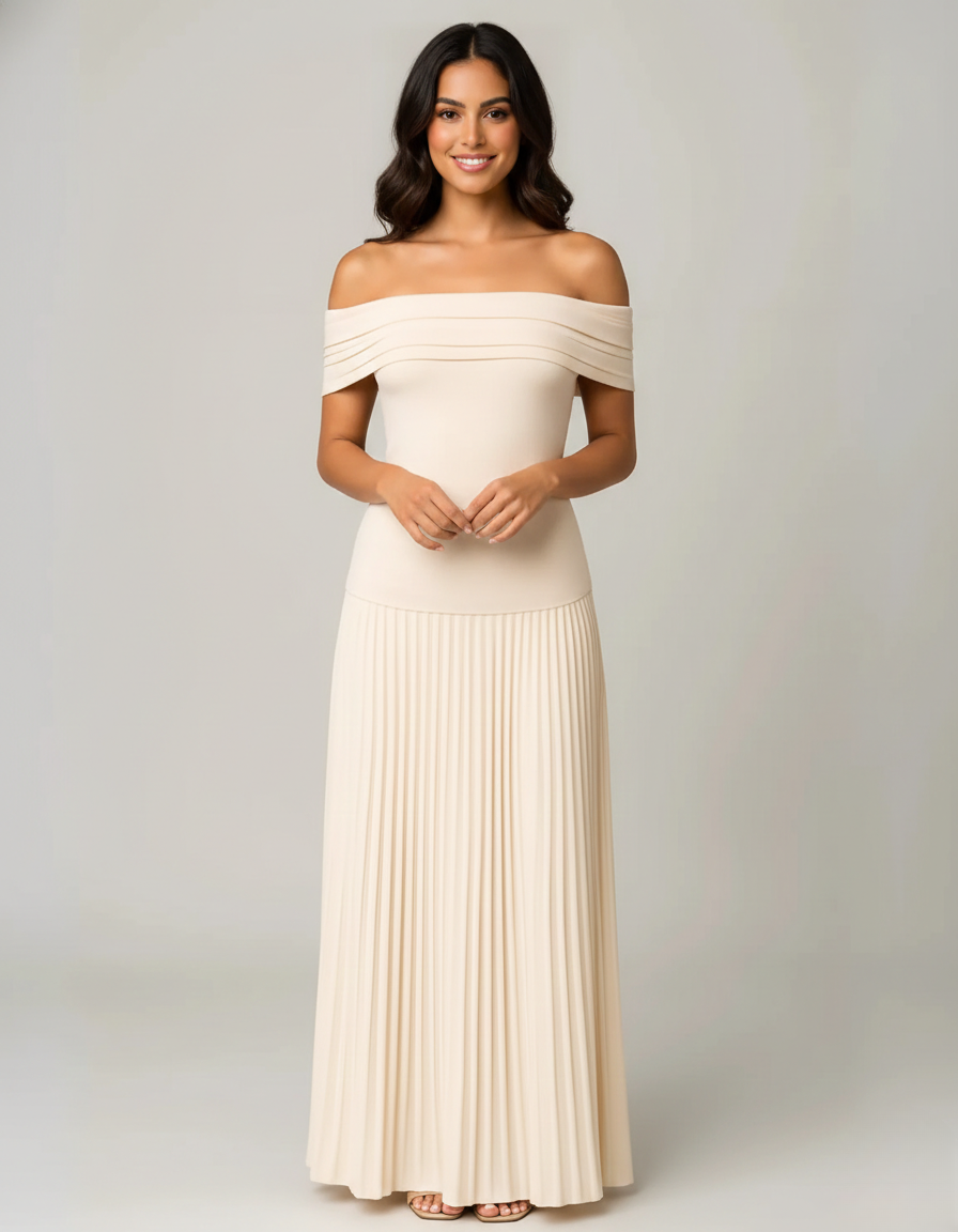 Olivia | Elegant Pleated Wedding Guest Dress
