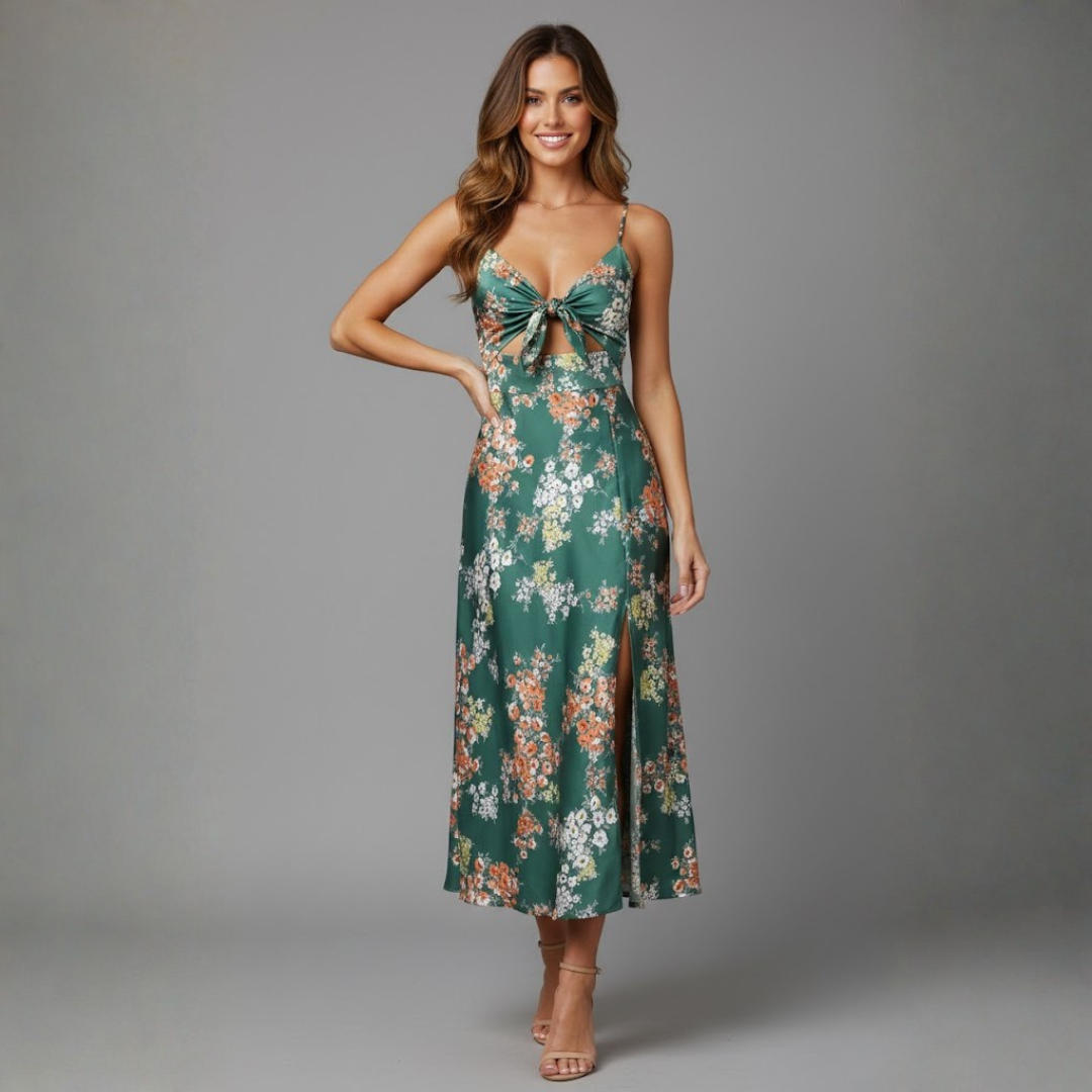 Rose | Elegant Floral Maxi Wedding Guest Dress