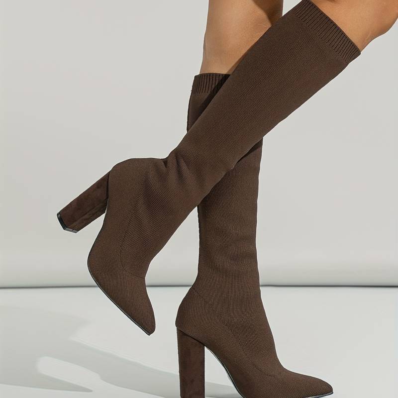 Women’s Knee High Stretch Knit Sock Boots