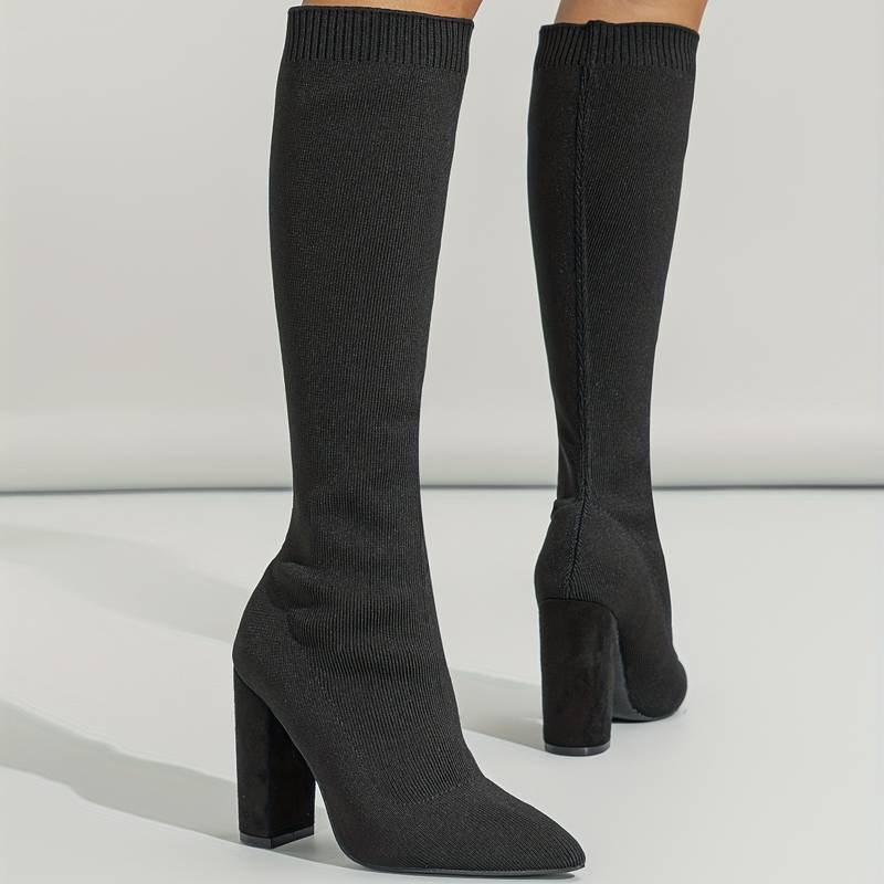 Women’s Knee High Stretch Knit Sock Boots
