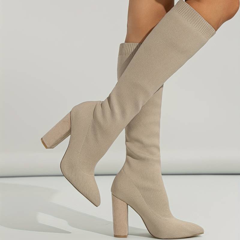 Women’s Knee High Stretch Knit Sock Boots