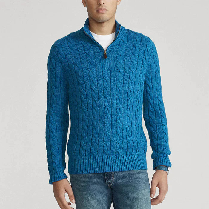 Men’s Cable Knit Half-Zip Jumper