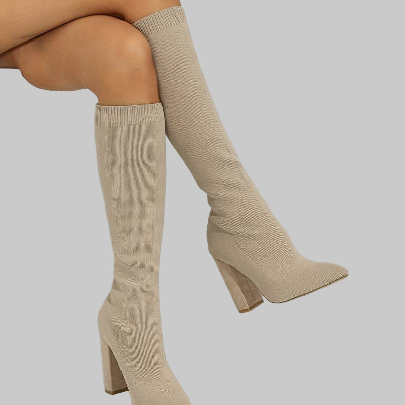 Women’s Knee High Stretch Knit Sock Boots