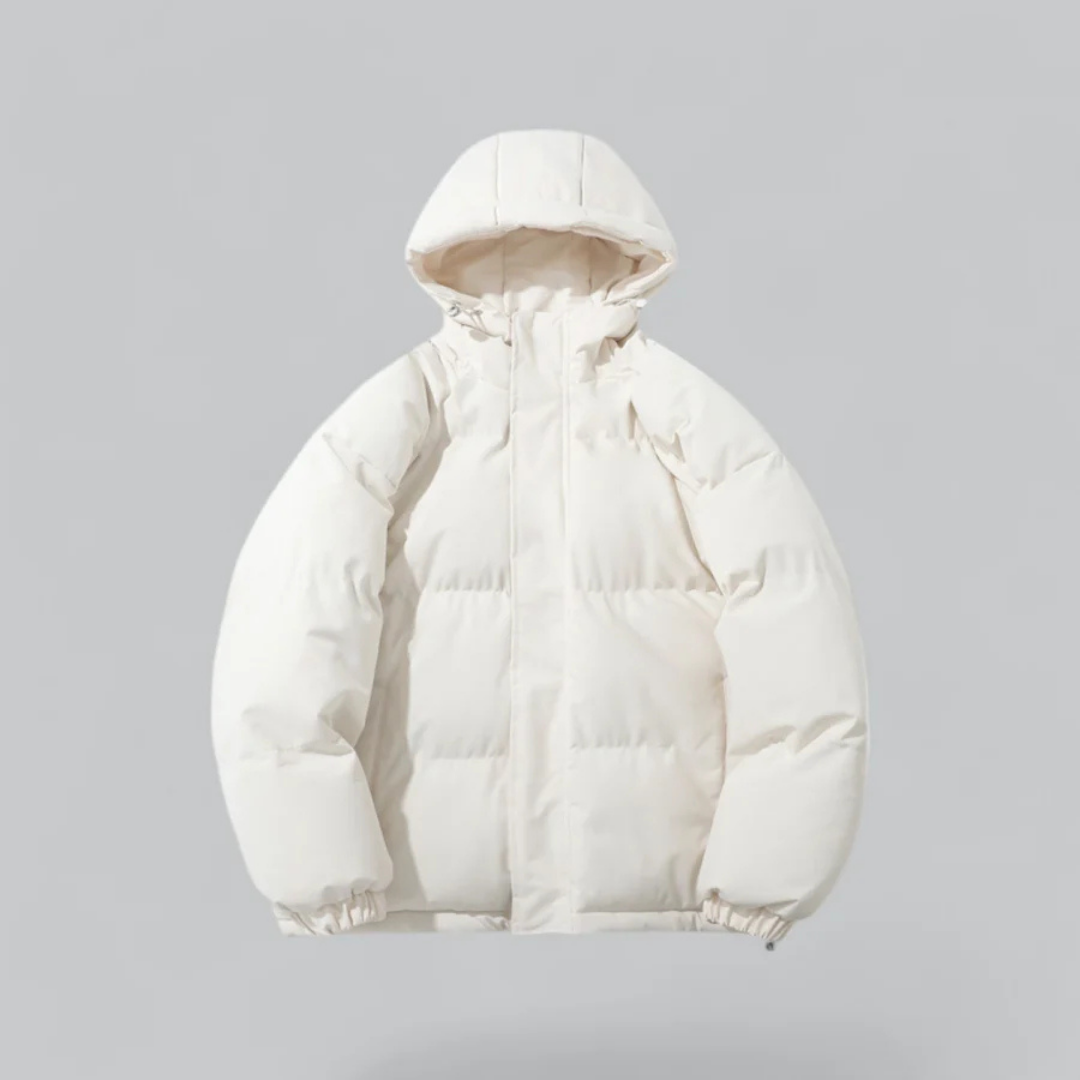 Unisex Hooded Puffer Jacket with Zip Closure