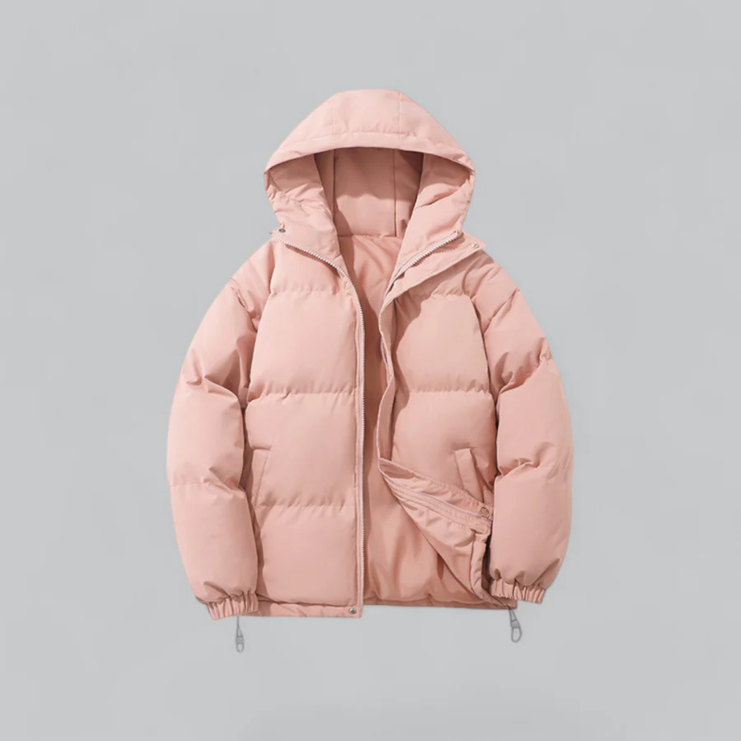 Unisex Hooded Puffer Jacket with Zip Closure