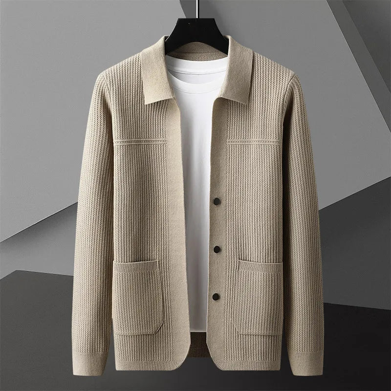 Archer Collection | Women's Ribbed Cardigan with Deep Pockets & Tailored Collar 1