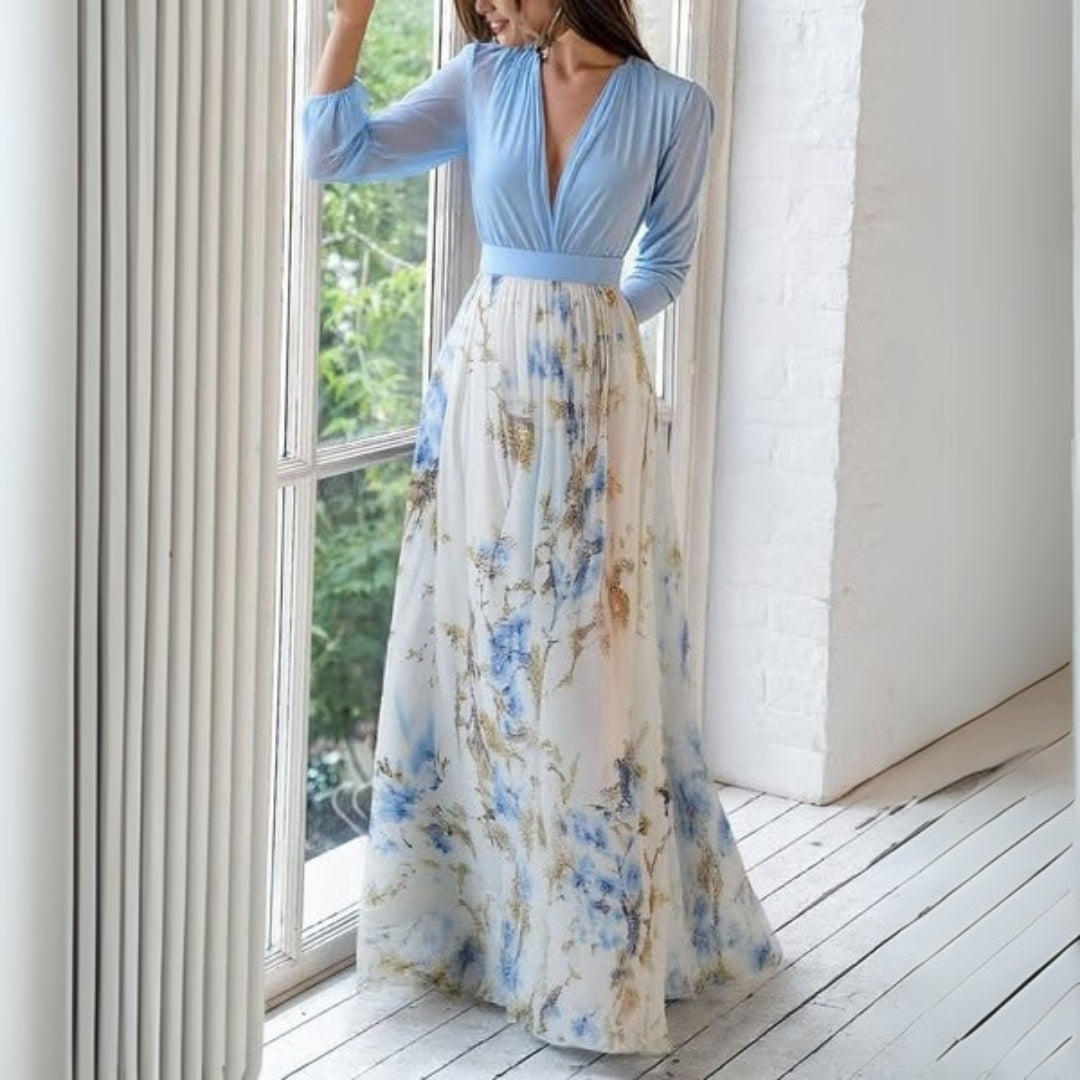 Ava | Elegant Floral V-Neck Summer Maxi Dress 1
