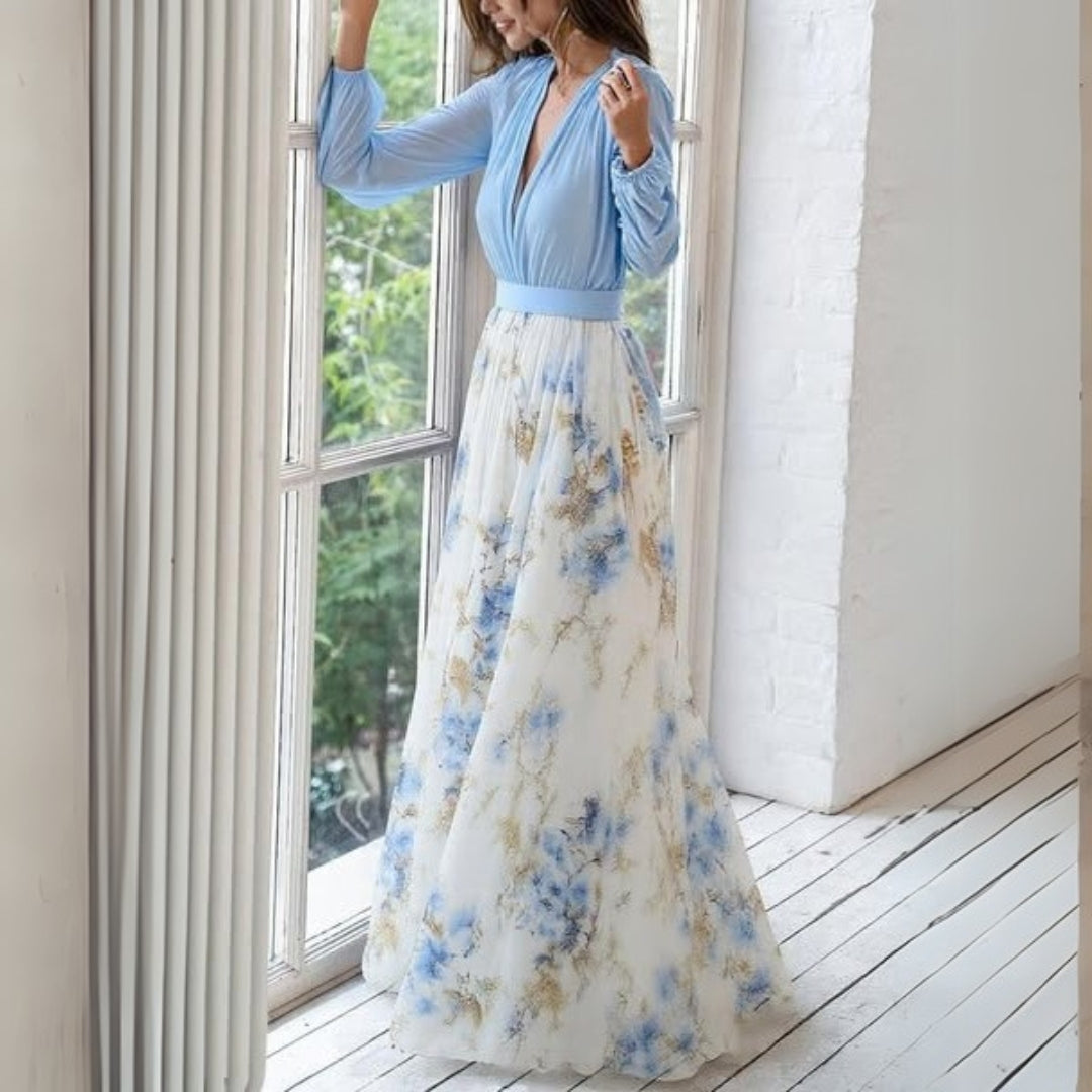 Ava | Elegant Floral V-Neck Summer Maxi Dress 2