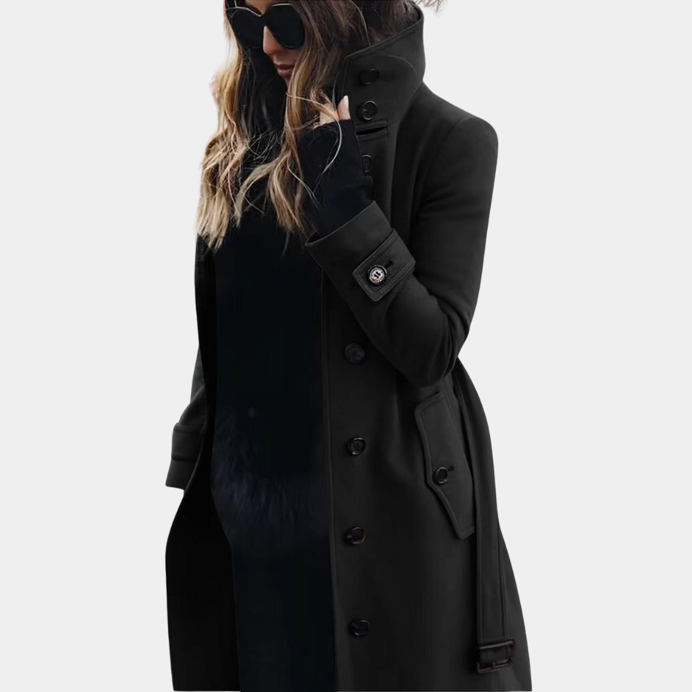 Women’s Double-Breasted Knee-Length Trench Coat