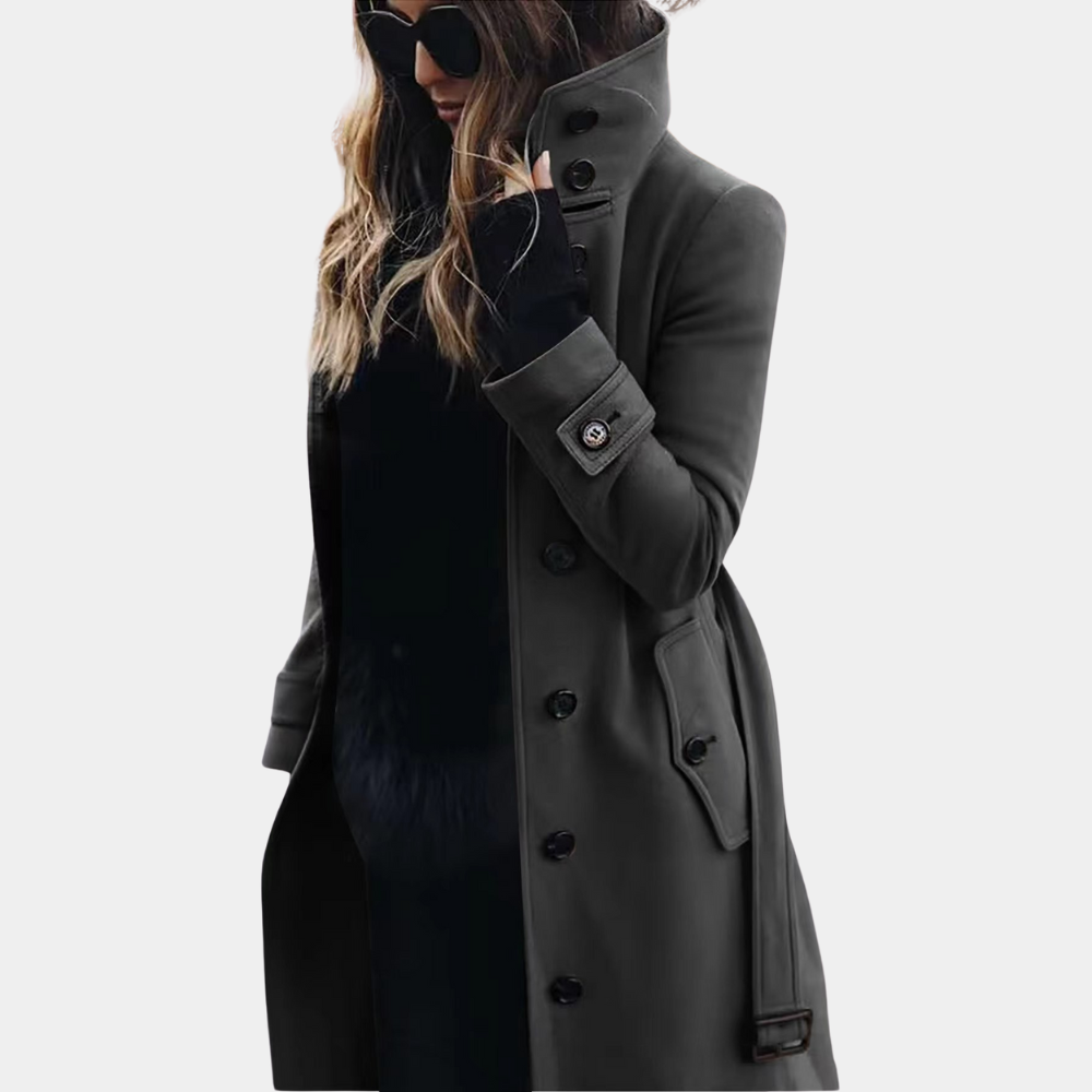 Women’s Double-Breasted Knee-Length Trench Coat