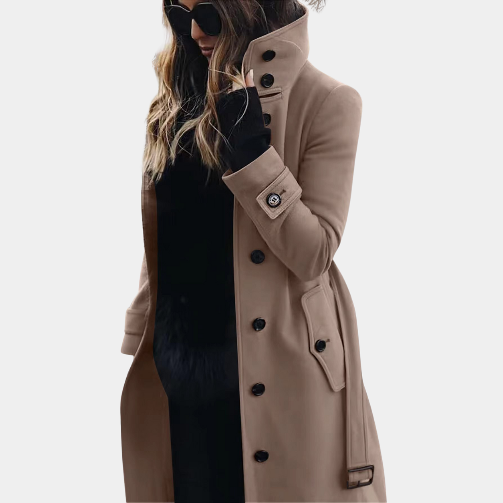 Women’s Double-Breasted Knee-Length Trench Coat