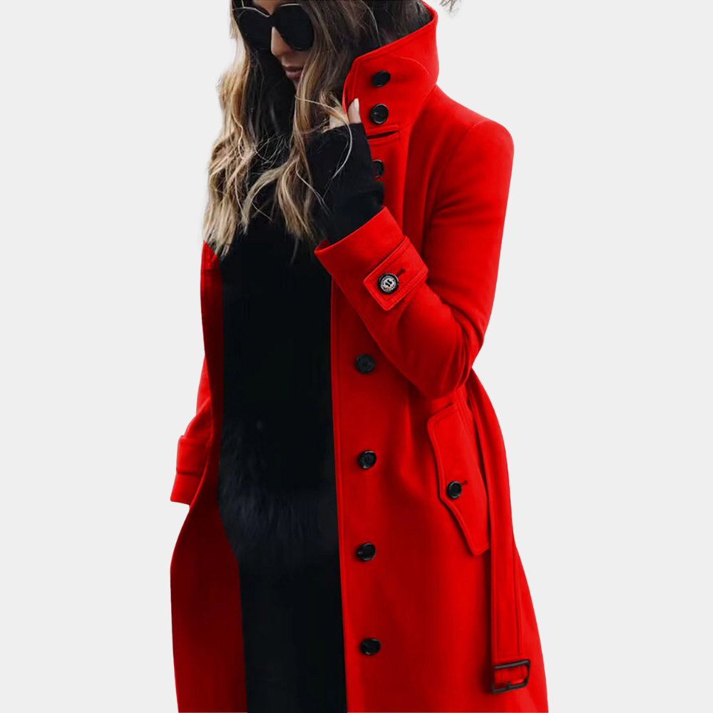 Women’s Double-Breasted Knee-Length Trench Coat