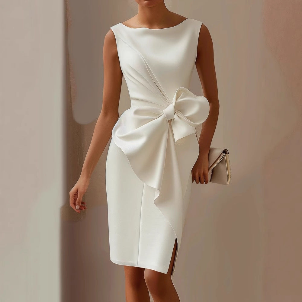 Chic Collection | Women's Dress for Weddings & Cocktail Events with Oversized Bow 2