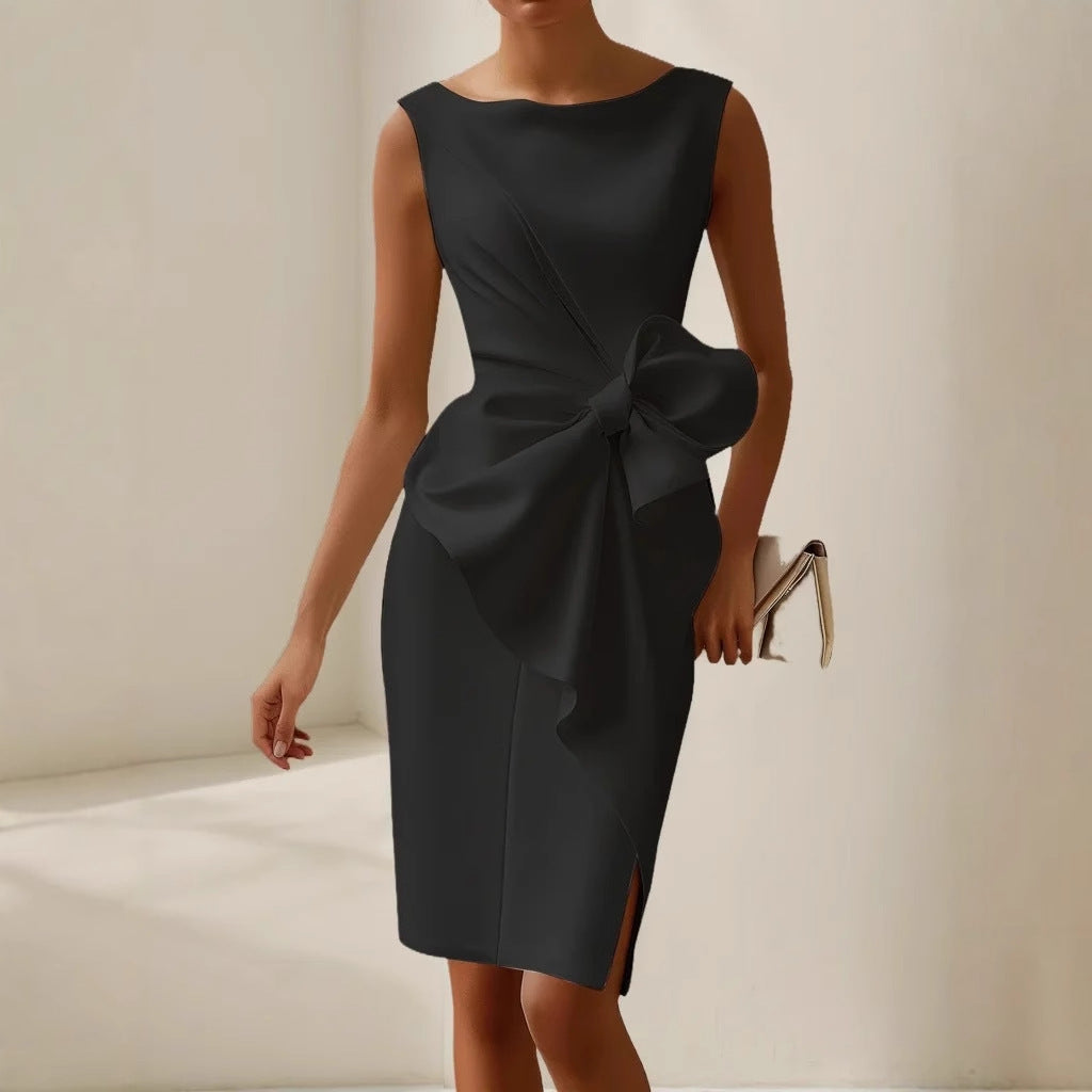 Chic Collection | Women's Dress for Weddings & Cocktail Events with Oversized Bow 5