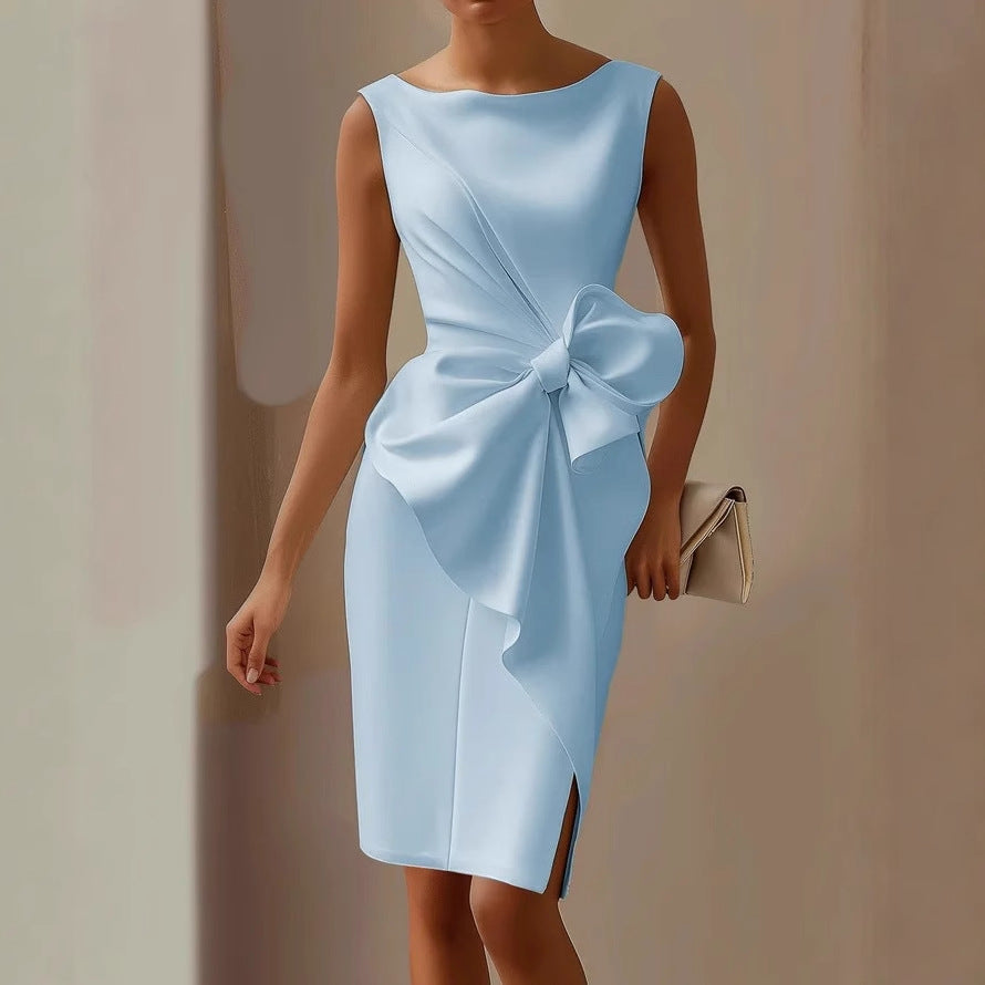 Chic Collection | Women's Dress for Weddings & Cocktail Events with Oversized Bow 7