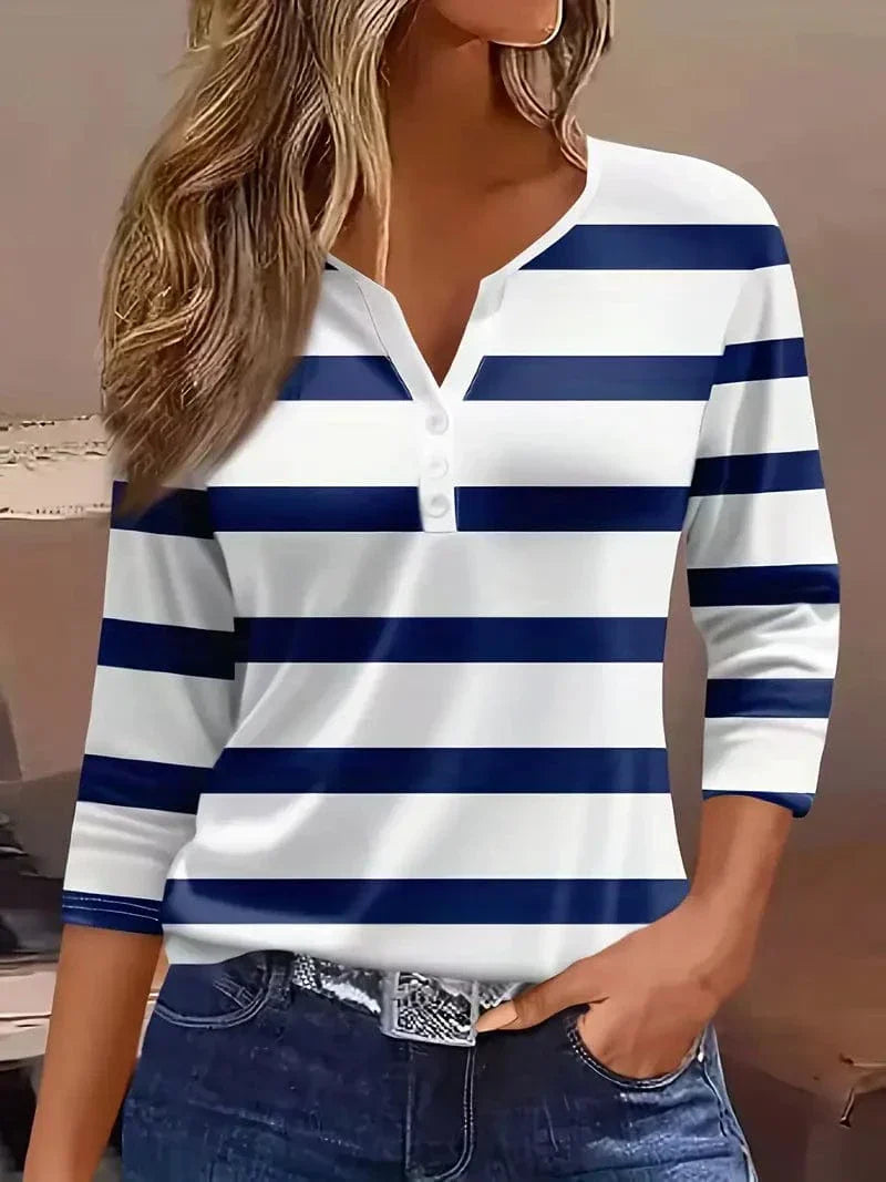Chic Stripes | Women's Top with Soft, Breathable Fabric & Petal Sleeves 3