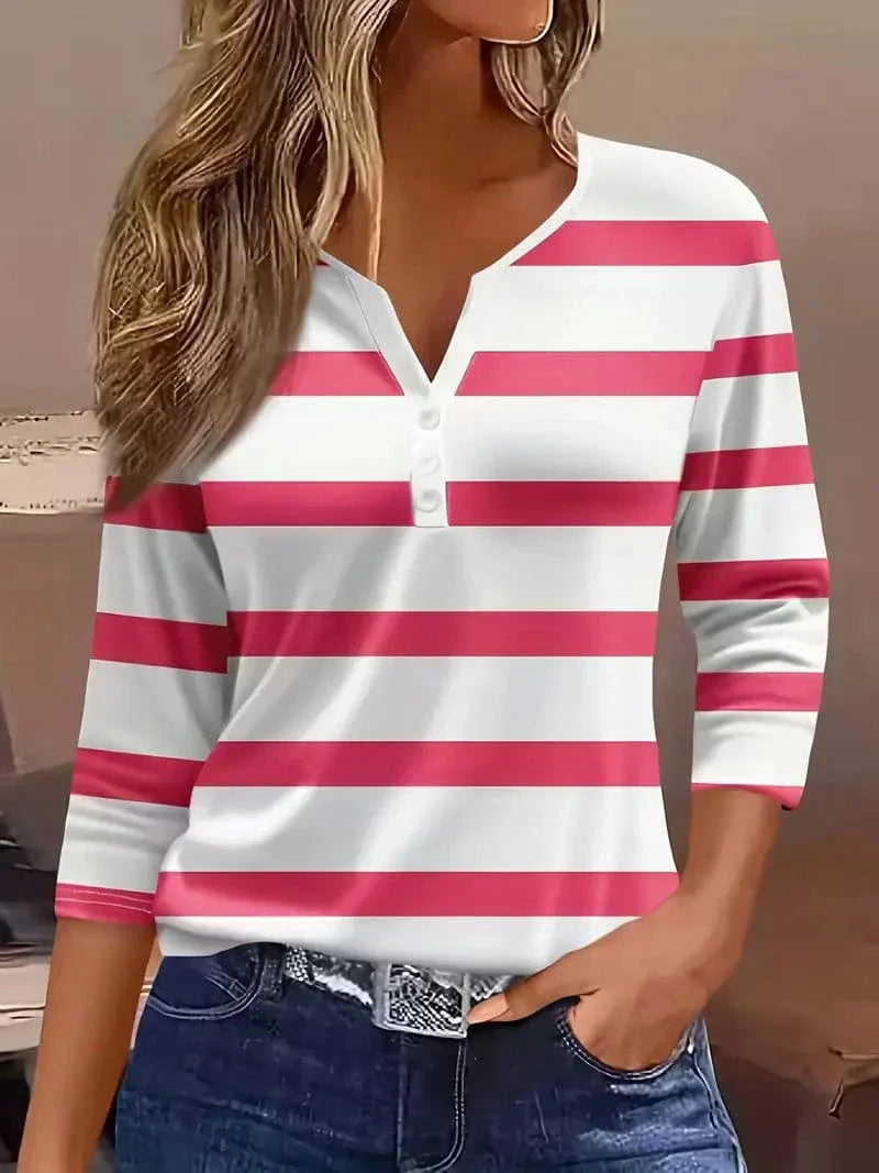 Chic Stripes | Women's Top with Soft, Breathable Fabric & Petal Sleeves 5