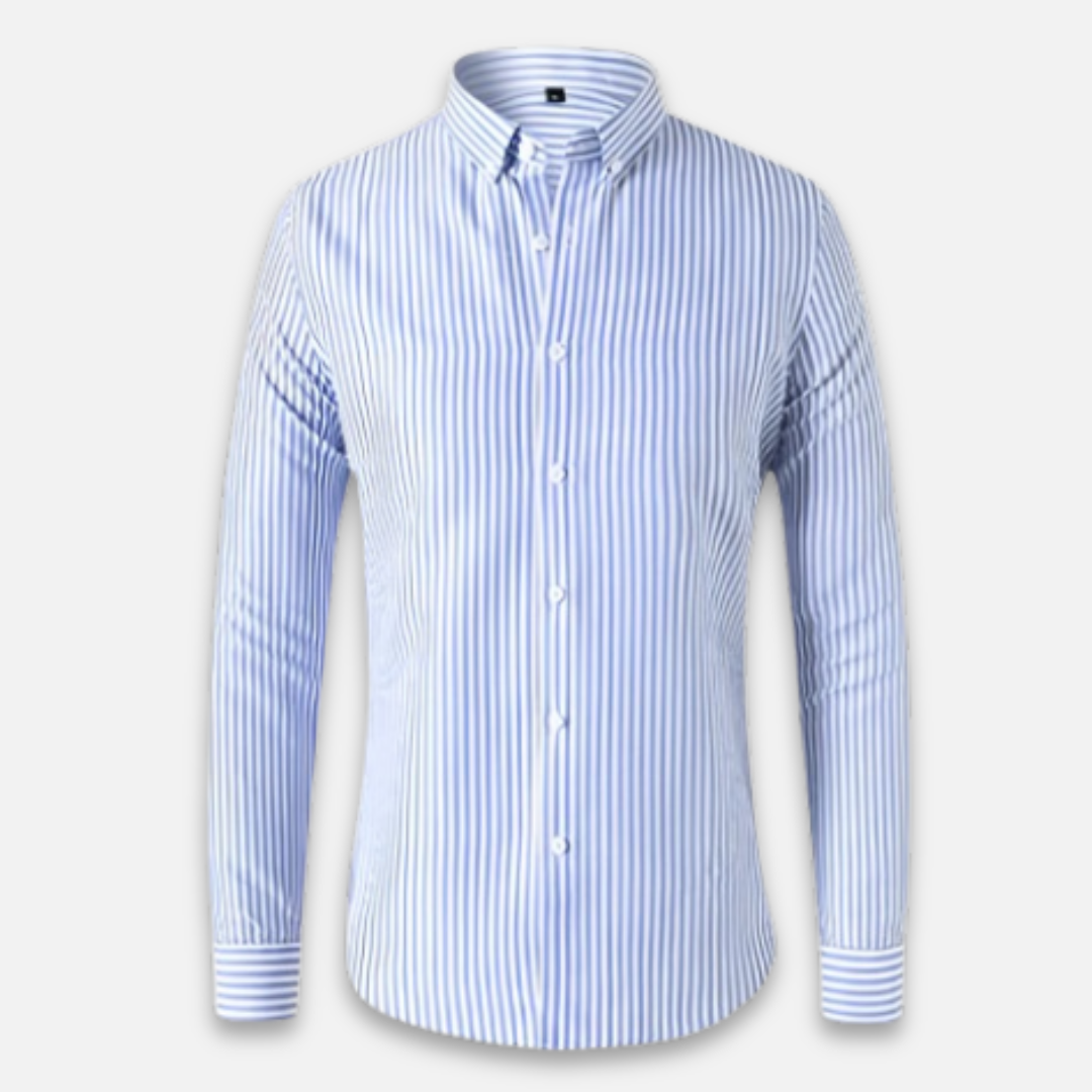 Classic Collection | Men's Overshirt with Vertical Stripes & Soft Blend 1