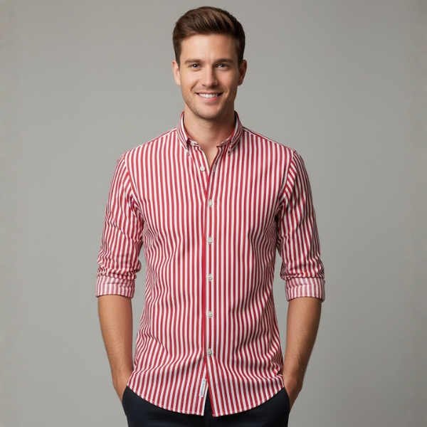 Frank | Men’s Striped Overshirt Lightweight Polyester