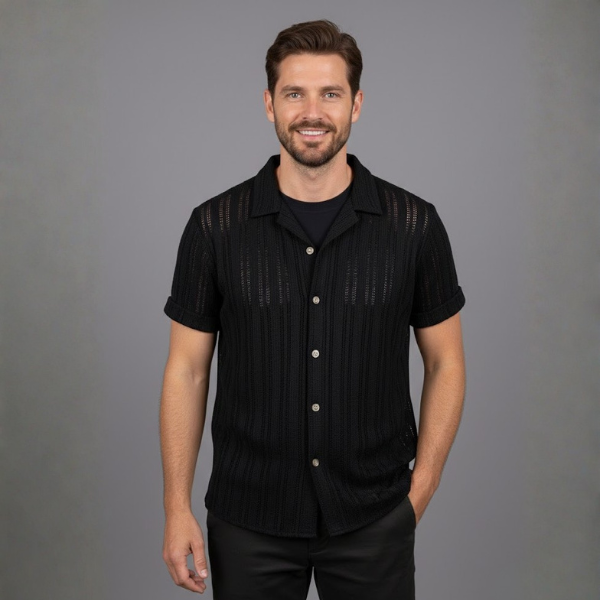 Kevin | Men’s Lightweight Striped Button-Down Shirt