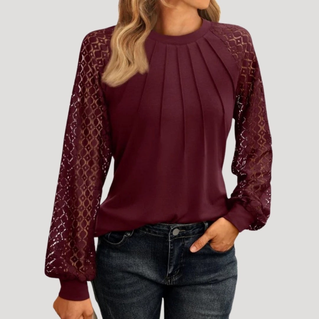 Elegant Casual | Women's Top with Long Sleeves & Soft Relaxed Fit 1