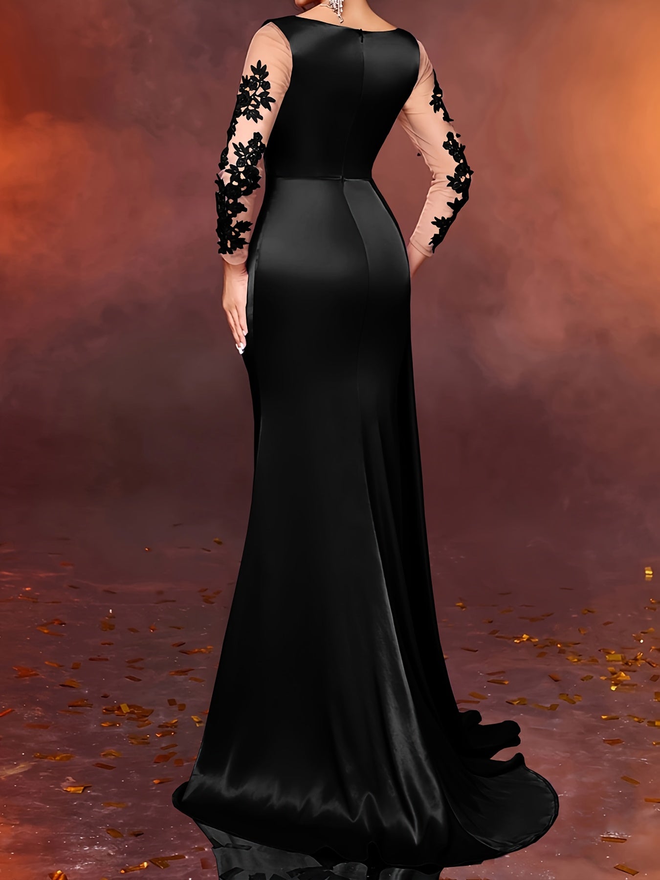 Elegant Collection | Women's Maxi Dress with Long Sleeves & Floor-Length Design 4