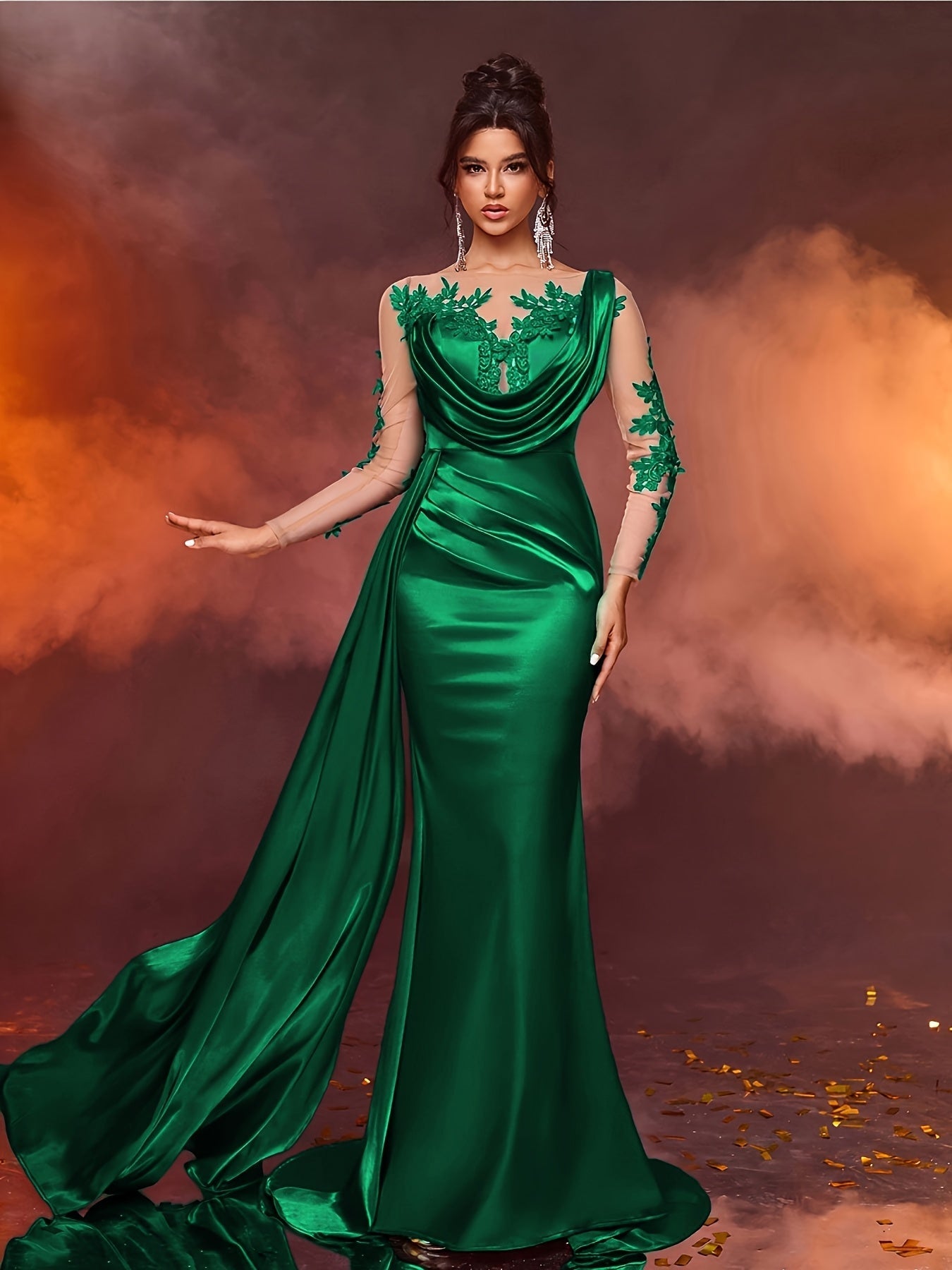 Elegant Collection | Women's Maxi Dress with Long Sleeves & Floor-Length Design 5