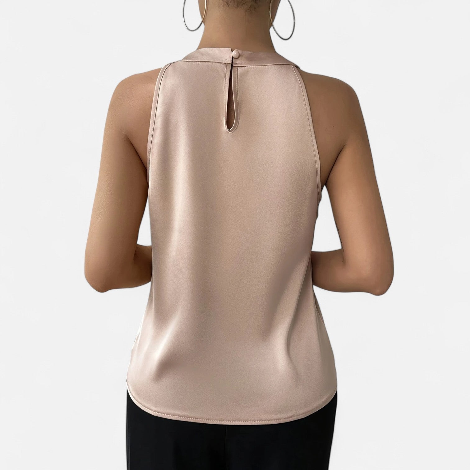 Elegant Collection | Women's Tank Top with Draped Satin Design & Flattering Pleats 6