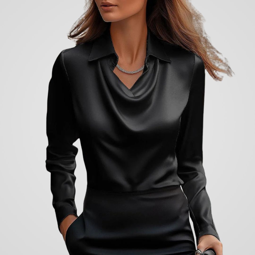 Elegant Draped Satin Blouse | Women's Blouse with Timeless Design 11