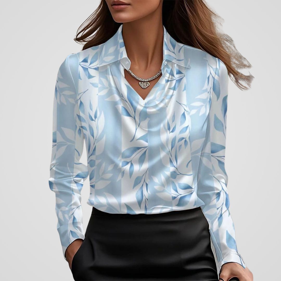 Elegant Draped Satin Blouse | Women's Blouse with Timeless Design 12