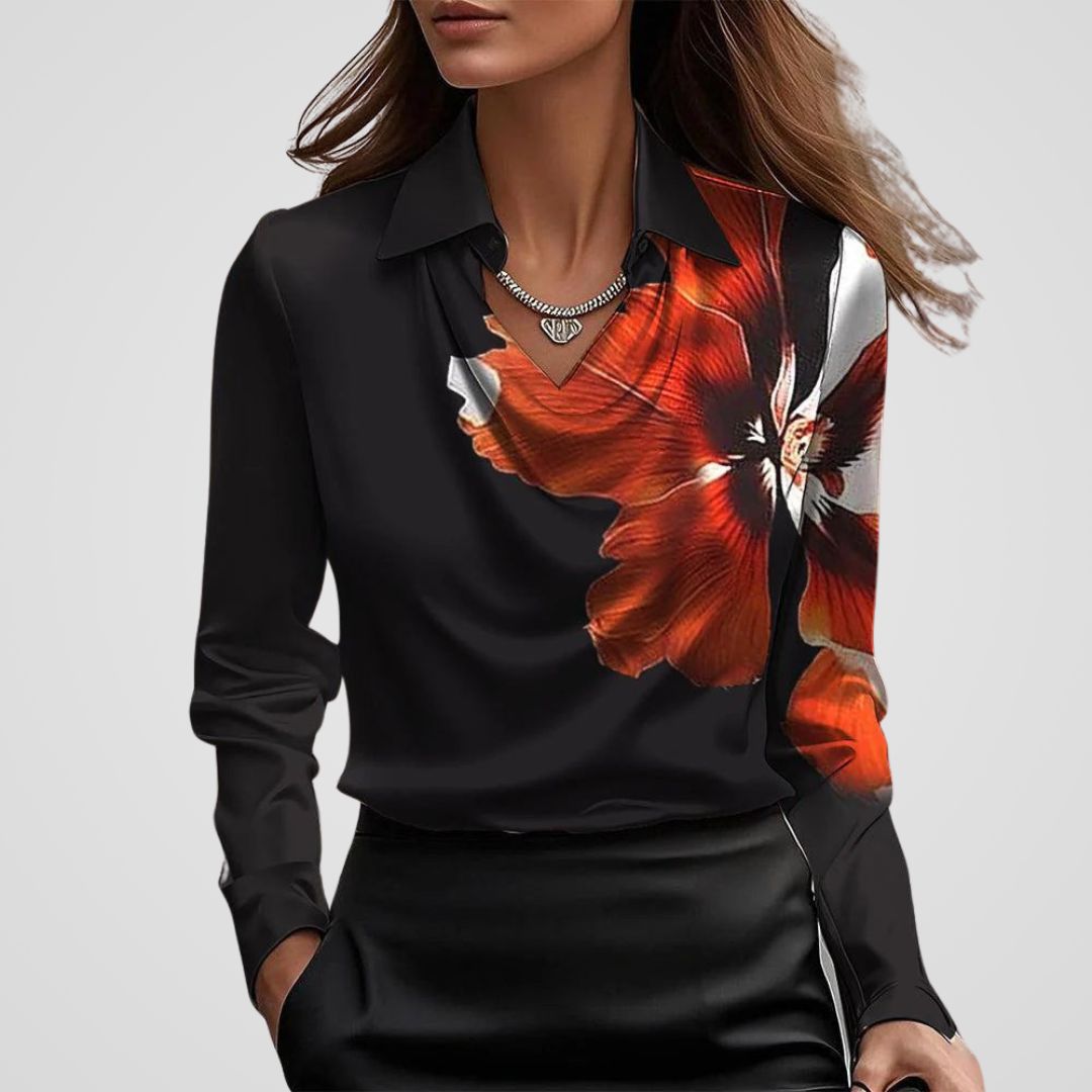 Elegant Draped Satin Blouse | Women's Blouse with Timeless Design 13