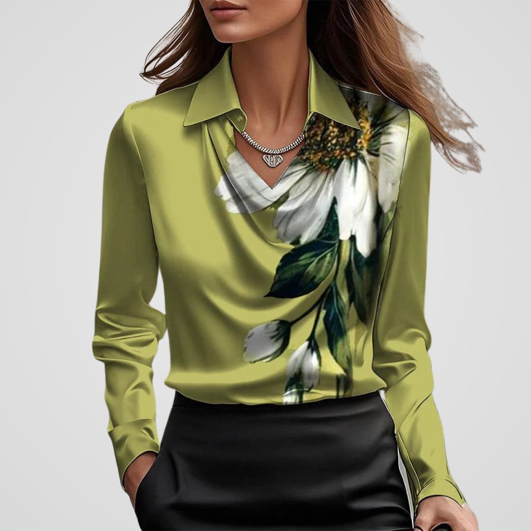 Elegant Draped Satin Blouse | Women's Blouse with Timeless Design 9