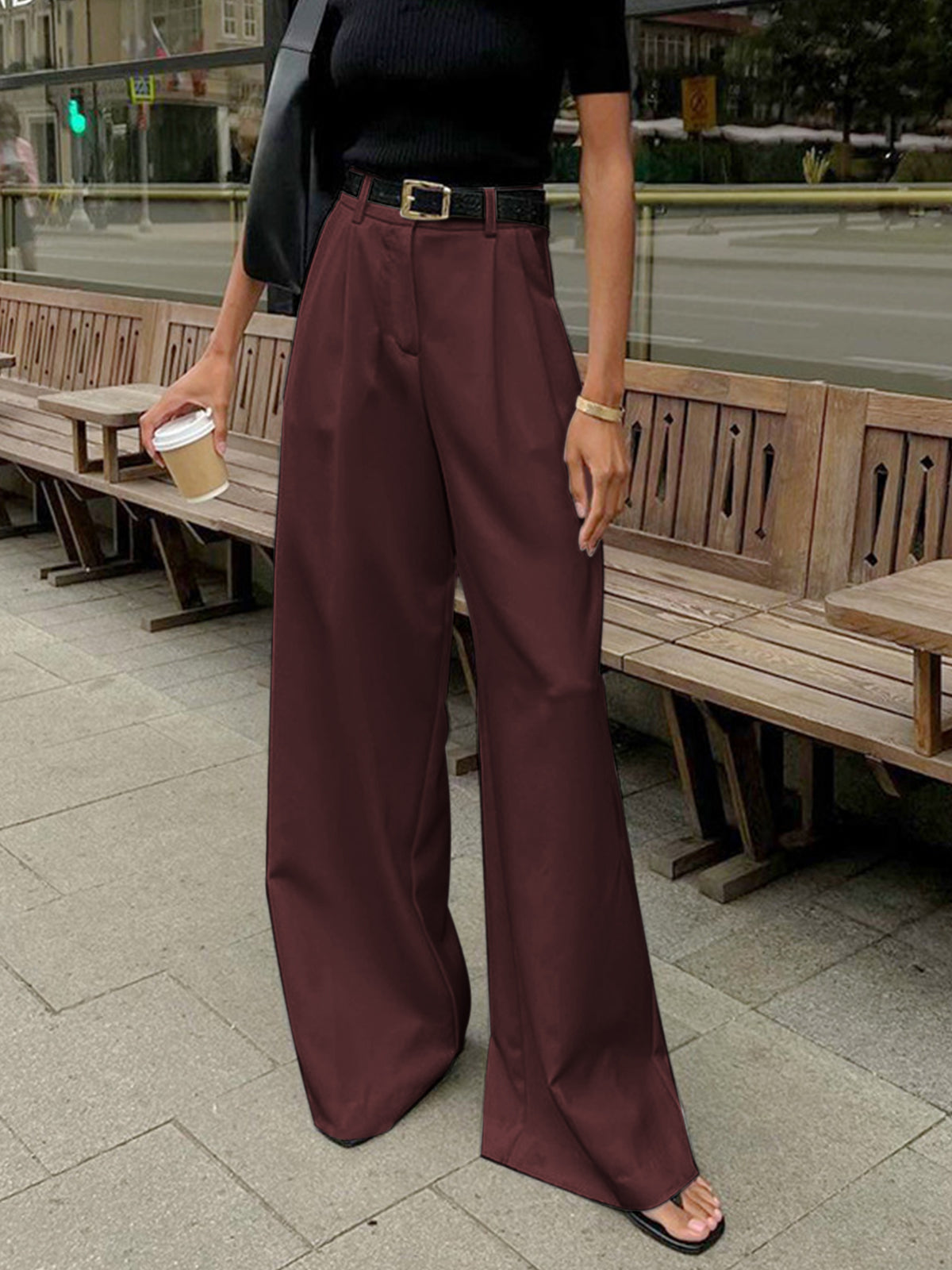 Ella | Stylish Black Wide Leg Trousers for Women 5