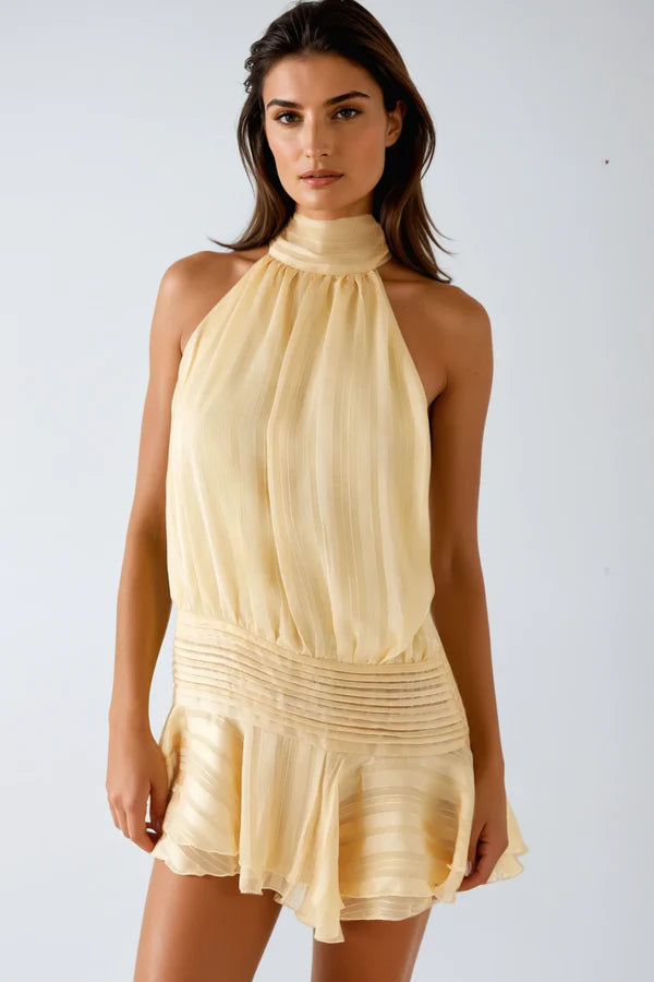 Emily | Chic Ruffled Halter Summer Dress 1