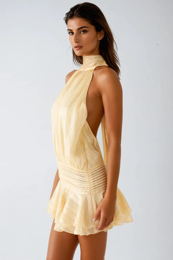 Emily | Chic Ruffled Halter Summer Dress 3