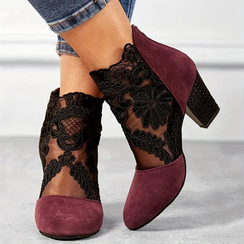 Emily | Elegant Handmade Floral Lace Heels 1