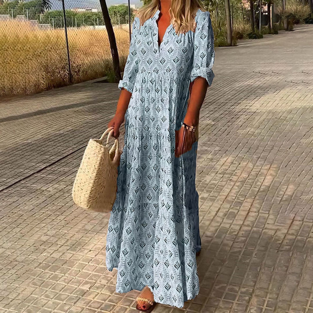 Emma | Elegant Long Sleeve Bohemian Summer Dress 0