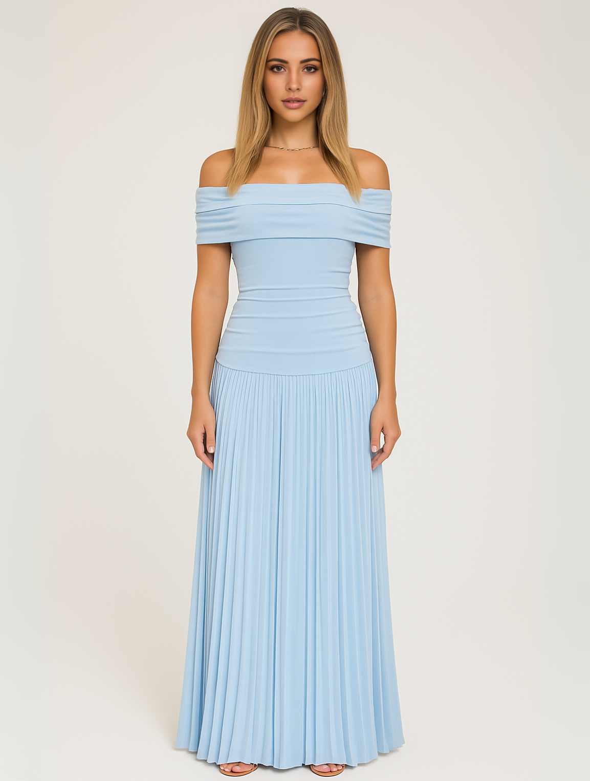 Emma | Elegant Pleated Long Sleeve Maxi Dress for Women 4