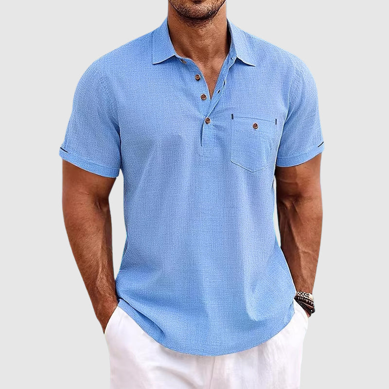 Ethan | Breathable Casual Linen Polo Shirt for Men 0