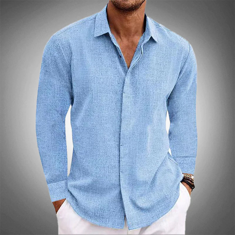 Ethan | Elegant Linen Blend Men's Shirt for Casual and Formal Wear 0