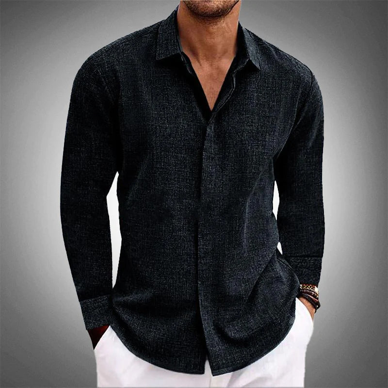 Ethan | Elegant Linen Blend Men's Shirt for Casual and Formal Wear 1