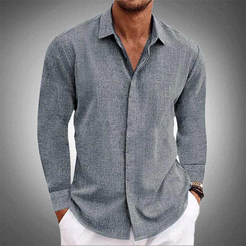 Ethan | Elegant Linen Blend Men's Shirt for Casual and Formal Wear 2