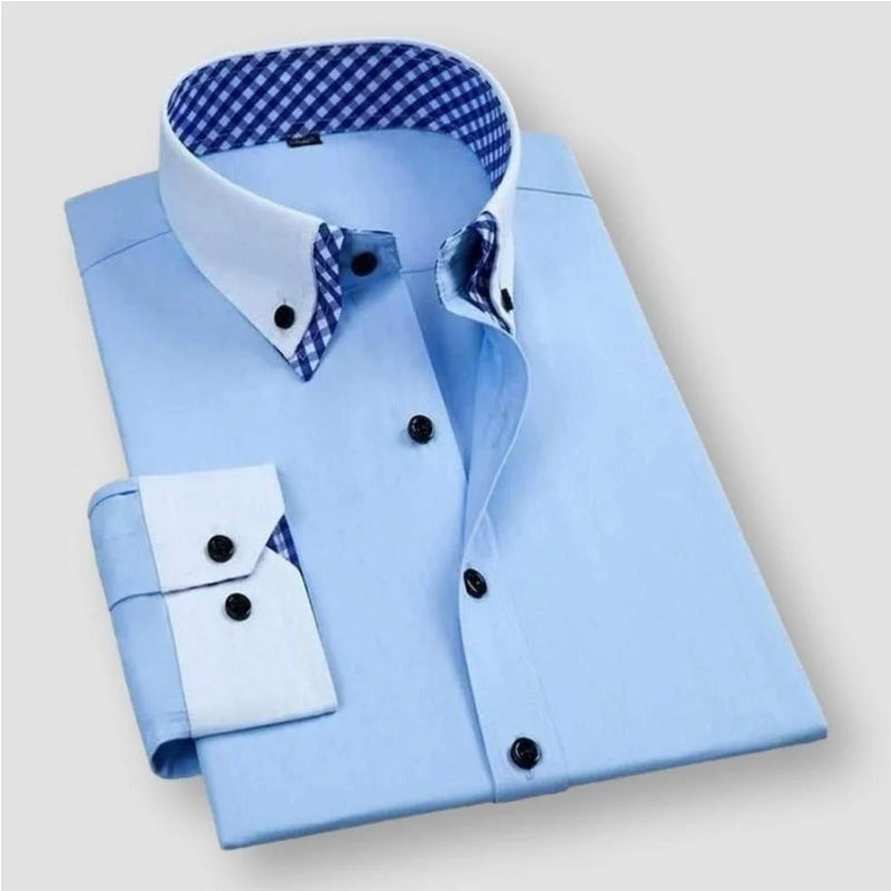 Ethan | Elegant White Dress Shirt With Contrast Collar 1