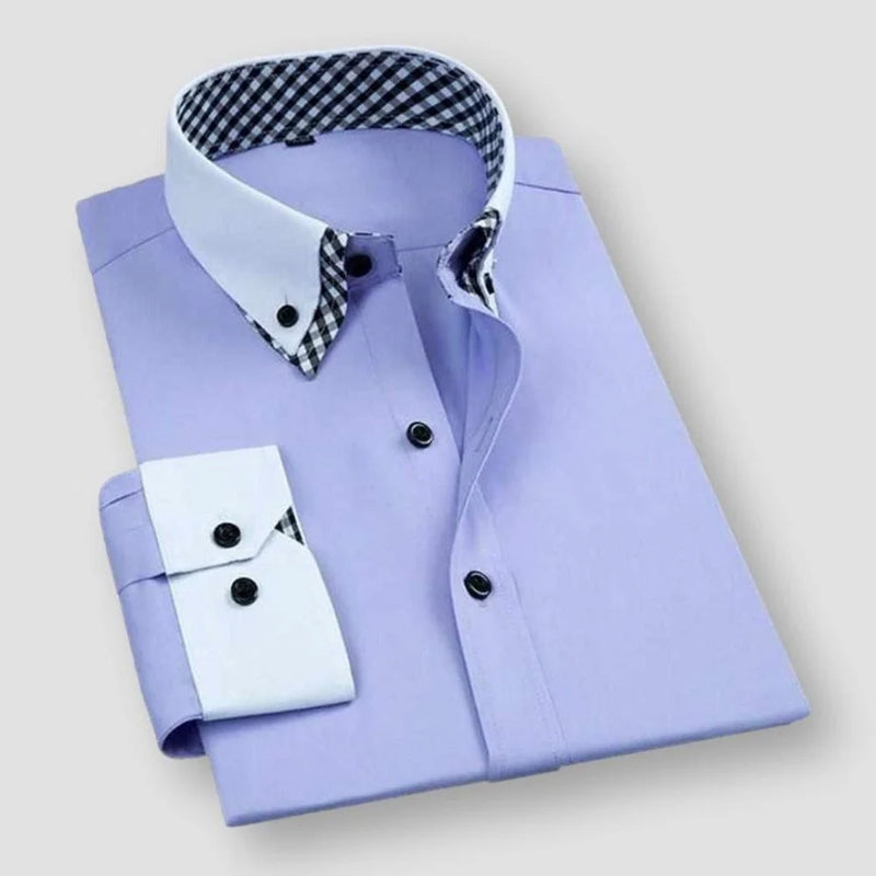Ethan | Elegant White Dress Shirt With Contrast Collar 4